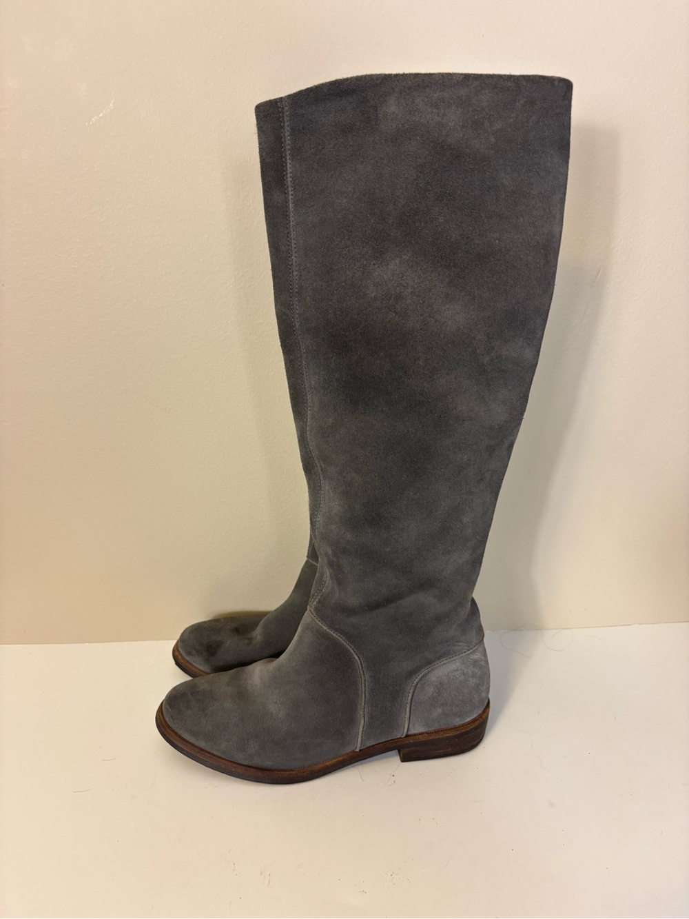 UGG Gray Suede Tall Riding Boots Women’s 5